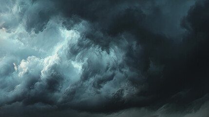 A dramatic shot of a turbulent cumulonimbus cloud formation