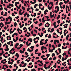 Exotic pink leopard skin pattern with bold spotted fur, perfect for trendy fabric, stylish wallpaper, and camouflage background.