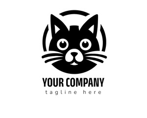 cat head logo icon, icon isolated on white background type 5
