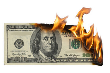 Dollar bill burning