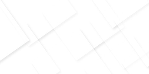 Abstract White and grey geometric overlapping rectangle with web technology transparent lines. minimal digital triangle geometric web concept glossy square layer template background.