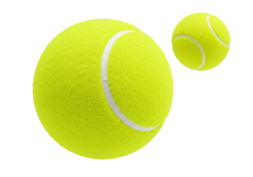 Isolated set of fuzzy yellow-green tennis balls close-up for sport game, recreation concept