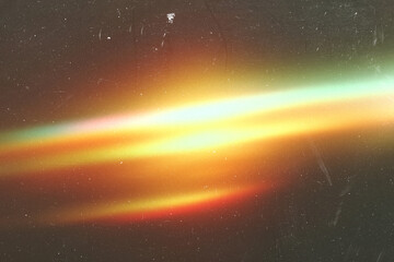 light leak overlay effect with scratch dust and blur yellow light leaks,retro noisy film texture light leak flare on black background,abstract background with colorful light,grunge old film burn