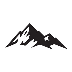 ⛰️ Stylized Black Silhouette of Jagged Mountain Peak