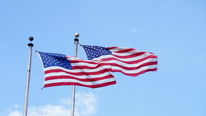 american flag and blue sky 1