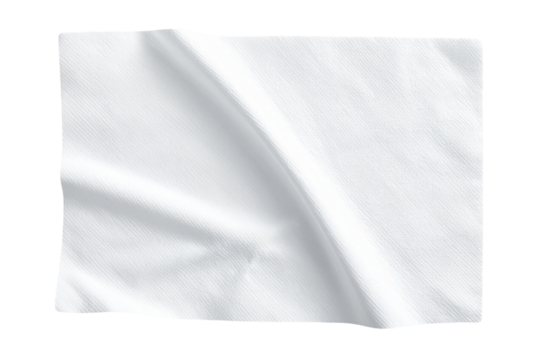 White paper towel or napkin with absorbency texture, ideal for cleaning, hygiene, and daily use, on transparent background