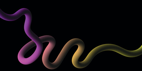 Wave Color Lines Pattern. Abstract Background with Gradient Line Shapes. Vector Graphic with Curve Rainbow Ribbons.