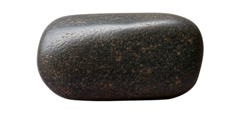 Smooth dark grey pebble with textured surface