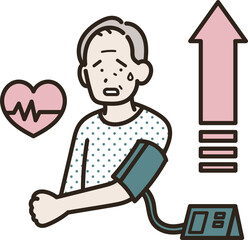 高血圧のシニア世代の男性のイラスト