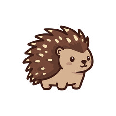 Adorable spiky brown hedgehog with spots