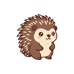 Adorable cartoon hedgehog stands looking sweet
