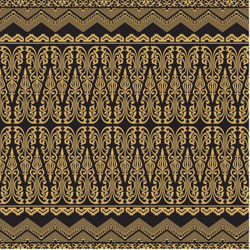 Vector illustration for the Indonesian Riau Malay batik motif. Suitable for batik motifs, songket cloth, decorations, backgrounds, frames