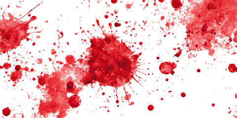  red blood splatter and drops on a clean white background abstract texture