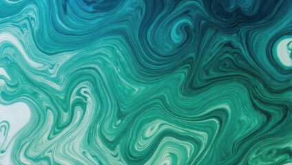 Abstract fluid art with swirling turquoise and teal colors.