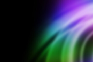 Vibrant abstract streaks of purple, blue, and green light on black