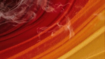 Abstract Swirls of Red Orange and Yellow Smoke with Wisps of White.