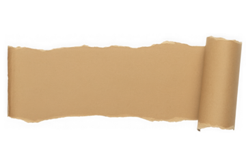 Torn paper banner with curl