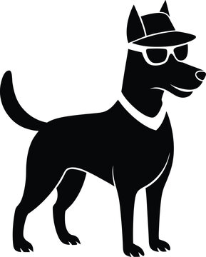 black dog vector illustration