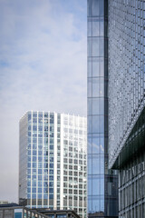 Modern Glass Skyscrapers in Urban City Business District