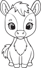 silhouette of clean vector of baby Horse
 isolated on white background