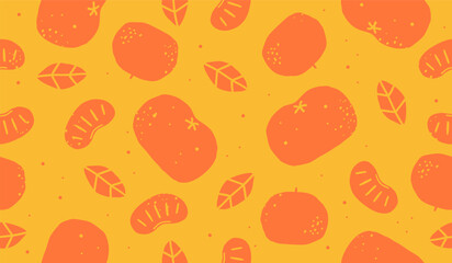Cute orange fruits pattern background vector design