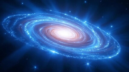 Stunning galaxy swirling in deep space, a mesmerizing cosmic dance of light and energy, perfect for science, technology, or inspirational content