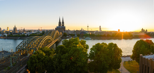 Naklejka premium Cologne Cityscape during summer