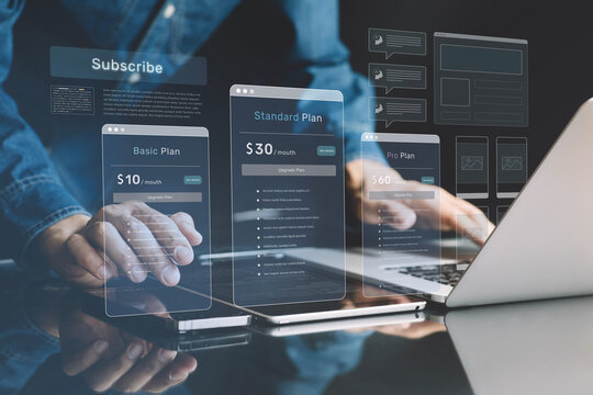Subscribe plan with ai platforms device.Deep learning with intelligence digital software