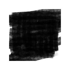 Black brush stroke texture background abstract dark paint smear for graphic design element isolated on white