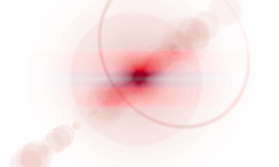 Abstract red lens flare effect light streak with bokeh isolated on white background