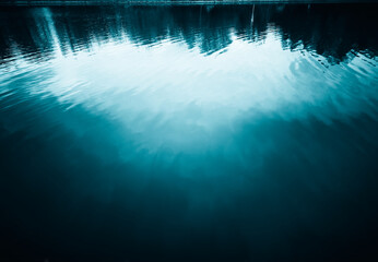 Aqua color clean water surface with some reflection backdrop