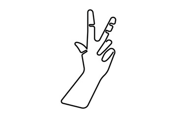  Simple human hand gestures one line art minimal outline illustration