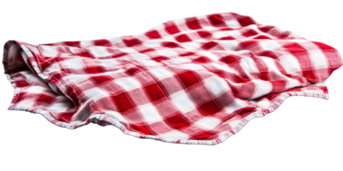 Red and White Gingham Cloth Laid Flat