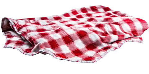 Red and White Gingham Cloth Laid Flat