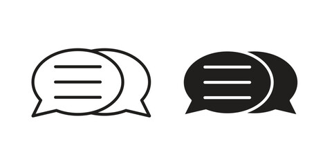 Chat icon flat and thin stroke vector pack. Editable icons set