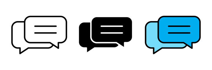 A modern flat-style message icon in colored, filled, and stroke design. Represents communication, texting, and online conversation. Ideal for websites, apps, infographics, and presentations related to