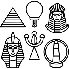 Ancient Egypt Symbols Vector Collection