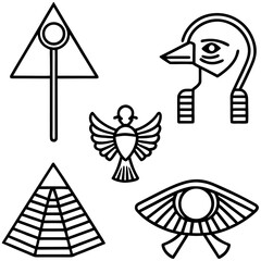 Ancient Egypt Symbols Vector Collection