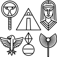 Ancient Egypt Symbols Vector Collection