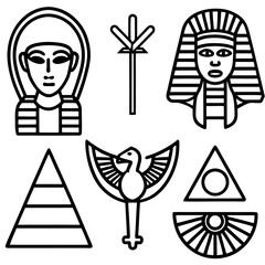 Ancient Egypt Symbols Vector Collection