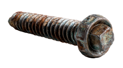 Corroded Metal Bolt with Aged Texture and Patina