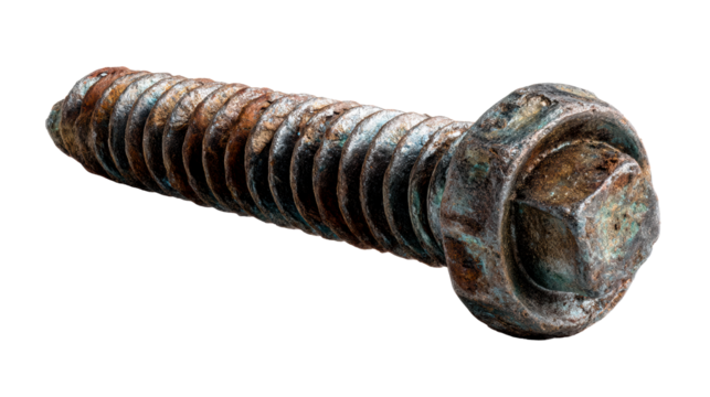Corroded Metal Bolt with Aged Texture and Patina