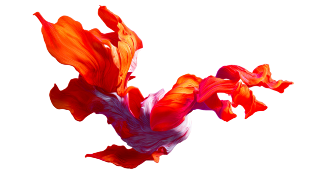 Flowing Orange Fabric Swirl on White - Powered by Adobe