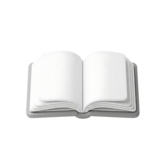 Open blank white book with grey cover on black background open book blank pages
