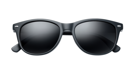 Stylish Black Sunglasses on Transparent Background