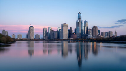 Naklejka premium Modern city skyline 