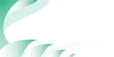 Abstract background with flowing green and white wave-like shapes on the border.