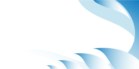 Fototapeta premium Abstract background with flowing blue wave-like shapes on a white canvas, creating a clean and modern design.