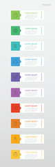 Infographic 10 options design elements for your business data. Vector Illustration.