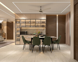 Modern living and dining room interior design